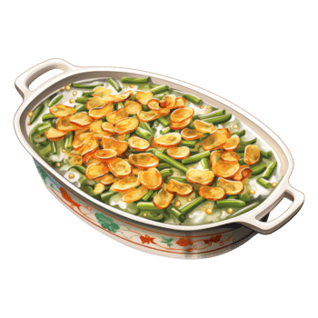 A Serving Bowl Filled with a Green Vegetable and Orange Slices png
