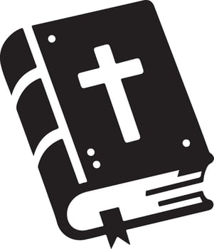 Elegant Bible Icon Silhouette Art for Spiritual Inspiration vector