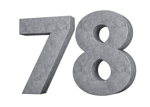 3d Concrete Number Seventy eight 78 Digit Made Of Grey Concrete Stone 3d Illustration png
