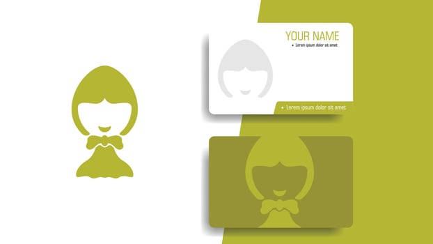 Creative little girl logo design . Greening symbol vector