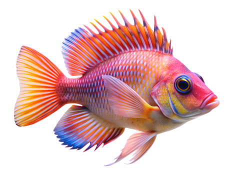 Coral Beauty swimming, isolated on a transparent background png
