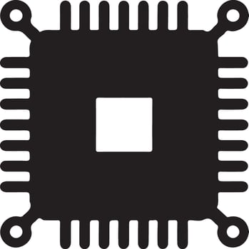 Mastering the Art of CPU Icon Illustration Silhouette vector
