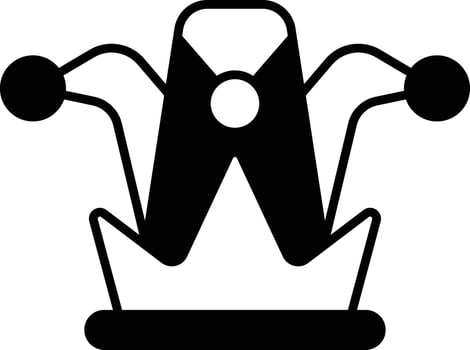 A cartoonish hat with a crown and balls on top vector