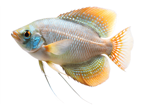 Pearl Gourami swimming, isolated on a transparent background png