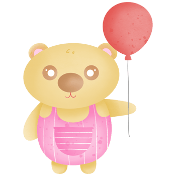 Cute cartoon hold balloon, hand drawn, transparency illustration. png