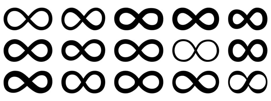 Infinity symbols on white background vector