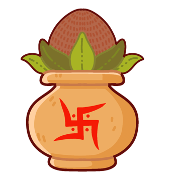 indian idol in a pot icon, cartoon style png