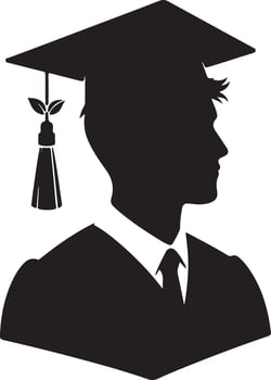 Artistic Silhouette Illustrations of Graduated Students vector