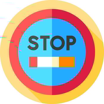 Stop sign icon in flat design vector