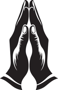 Elegant Namaste Hands Silhouette Art for Serenity vector