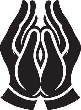 Namaste Hands Silhouette Illustration Spiritual Art Design vector