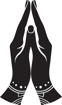 Namaste Hands Silhouette Art for Mindful Living Spaces vector