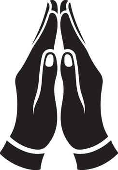 Namaste Hands Silhouette Artwork for Peace and Meditation vector