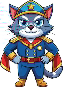 A cartoon cat in a superhero costume vector