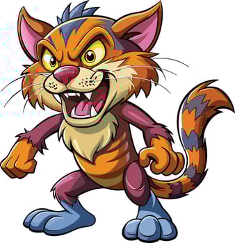 Angry cartoon cat vector