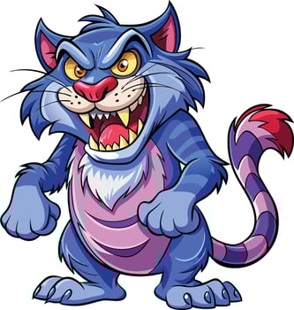 Cartoon angry cat vector