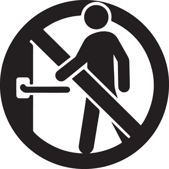 Minimalist No Entry Silhouette Art for Designers vector