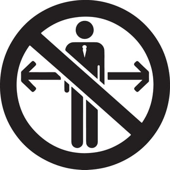 No Entry Sign with Creative Silhouette Illustration vector