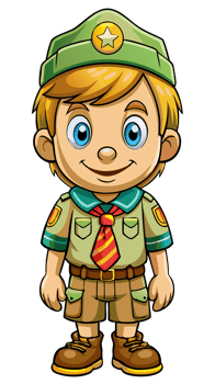 Cute Boy Scout in Uniform with a Smile png