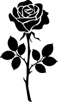 Elegant Rose Sketch in Black and White, Minimalist Floral Art vector