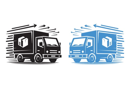 Fast shipping delivery truck Truck delivery silhouette vector