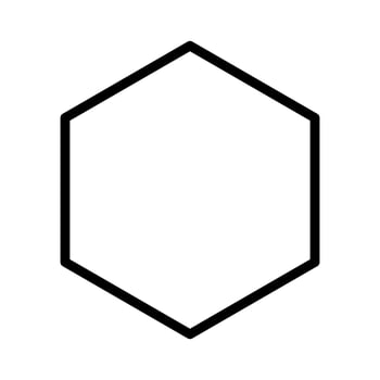 Hexagon outline shape template isolated on white background. vector