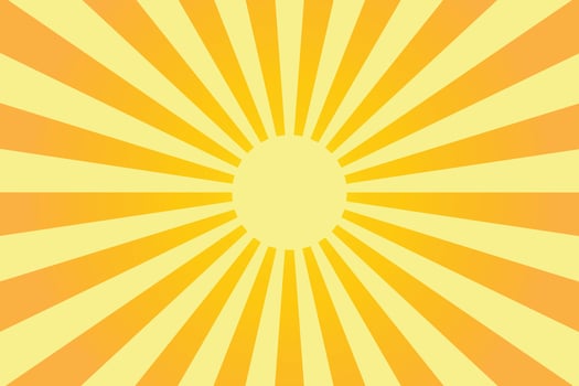 Starburst spiral pattern . Vintage radial pattern with sunbeams . Orange yellow starburst spiral background . illustration vector
