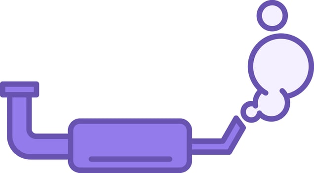 Exhaust Color Icon. Icon of Car Exhaust Pipe. Car service concept vector