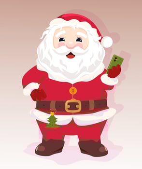 Jolly Santa Claus, Christmas character vector