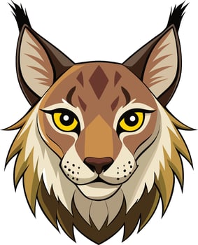 Lynx head art colorful illustration design on a wildlife forest animal vector