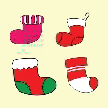 Collection of Christmas socks. vector