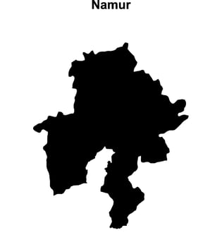 Namur province blank outline map vector