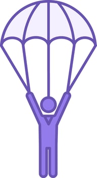 Colored Parachute Icon. Icon of a Man with an Opened Parachute. Skydiving. Extreme Sports and Entertainment vector
