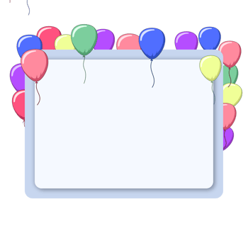 Frame with balloon decoration png