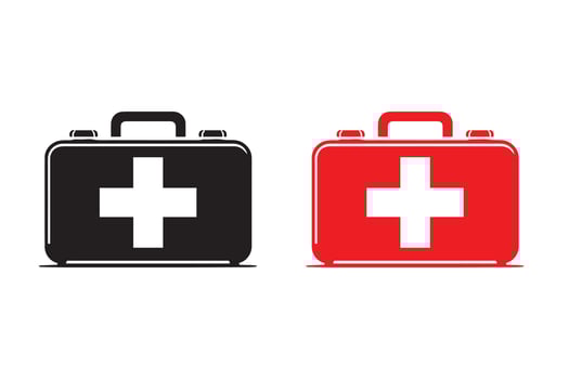 First Aid Box silhouette vector