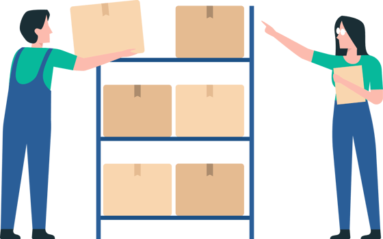 Workers Organizing and Sorting Boxes in a Logistics Facility. png