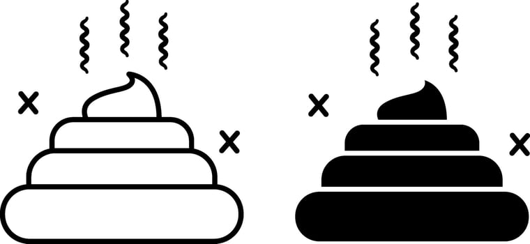 Icons Poop. Black and White Icons. Animal Excrement. Pets Concept vector