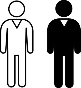 Human icons. Black and White Icons of One Man vector