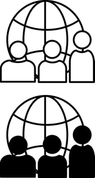 Diversity Icons. Icon of Different People on the Planet vector