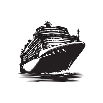 Cruise ship illustration art silhouettes vector