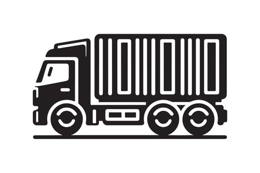 Articulated Lorry Silhouettes for Truck Logos and Icon Design vector