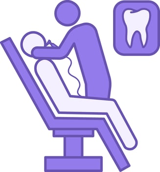 Dentistry Color Icon. Patient Dental Treatment Icon. Dentist. Dental Surgery. Dental restoration. Medicine Concept vector