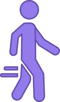 Walk Colored Icon. Walking Man Icon. Pedestrian pictogram. For Maps, Signs, Diagrams, City Oriented Navigation Applications, and Infographics vector