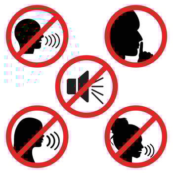 Collection of no noise signs vector