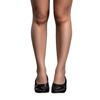 Woman's legs wearing black high heels, isolated on transparent background png