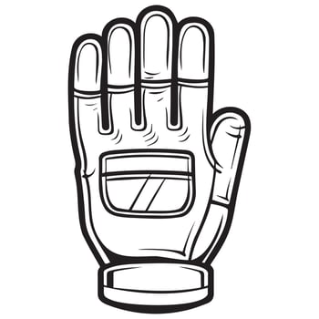 Simple Hand Glove Outline Illustration vector