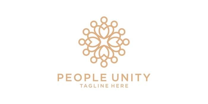 logo design flower and person, unity, community, family, logo design icon, , symbol, idea, creative. vector