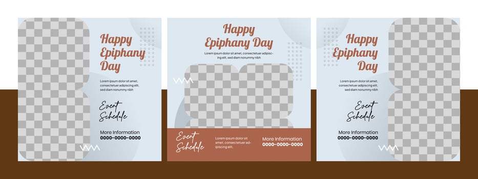 Happy epiphany day wager post social media template. Feed holidays banner graphic . Perfect for business promotion vector