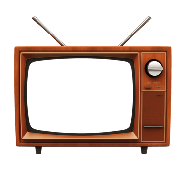 Old TV Isolated on Transparent Background png