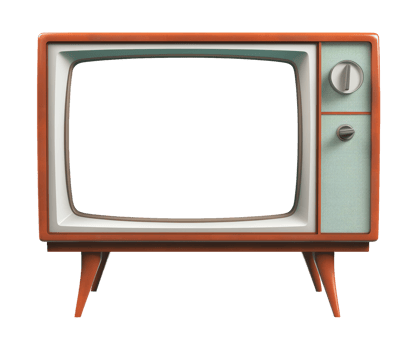 Retro TV Isolated on Transparent Background png